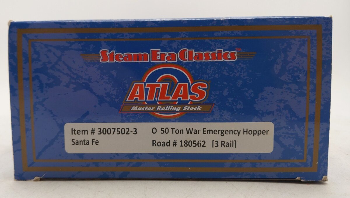 Atlas 3007502-3 O Gauge Santa Fe 50 Ton War Emergency Hopper Car #180562 LN/Box