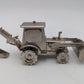 Xanadu Silver Alloy Metal Tractor Backhoe Quartz Desk Clock LN