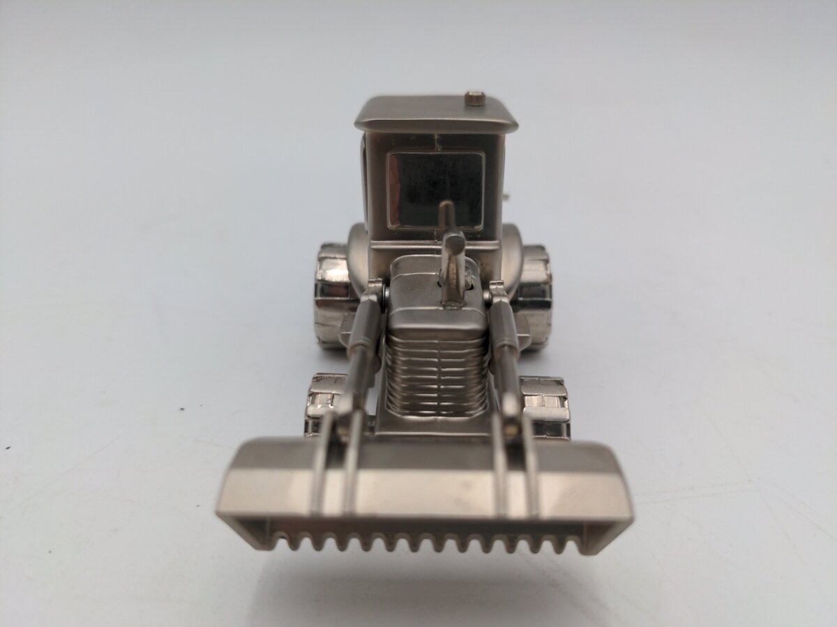 Xanadu Silver Alloy Metal Tractor Backhoe Quartz Desk Clock LN