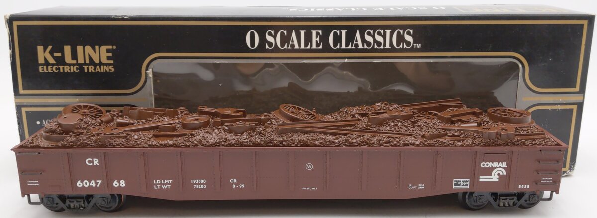 K-Line K652-1412 O Gauge Conrail Diecast Gondola with Scrap Load EX/Box