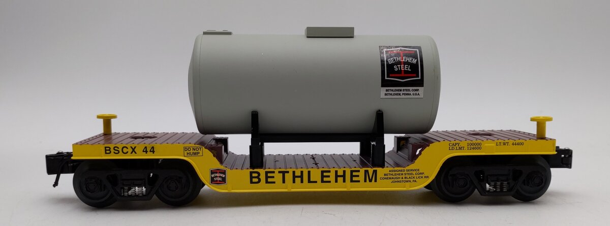 RMT 96519-1 O Gauge Bethlehem Steel-Lack Depressed Flatcar w/Load #44 LN/Box