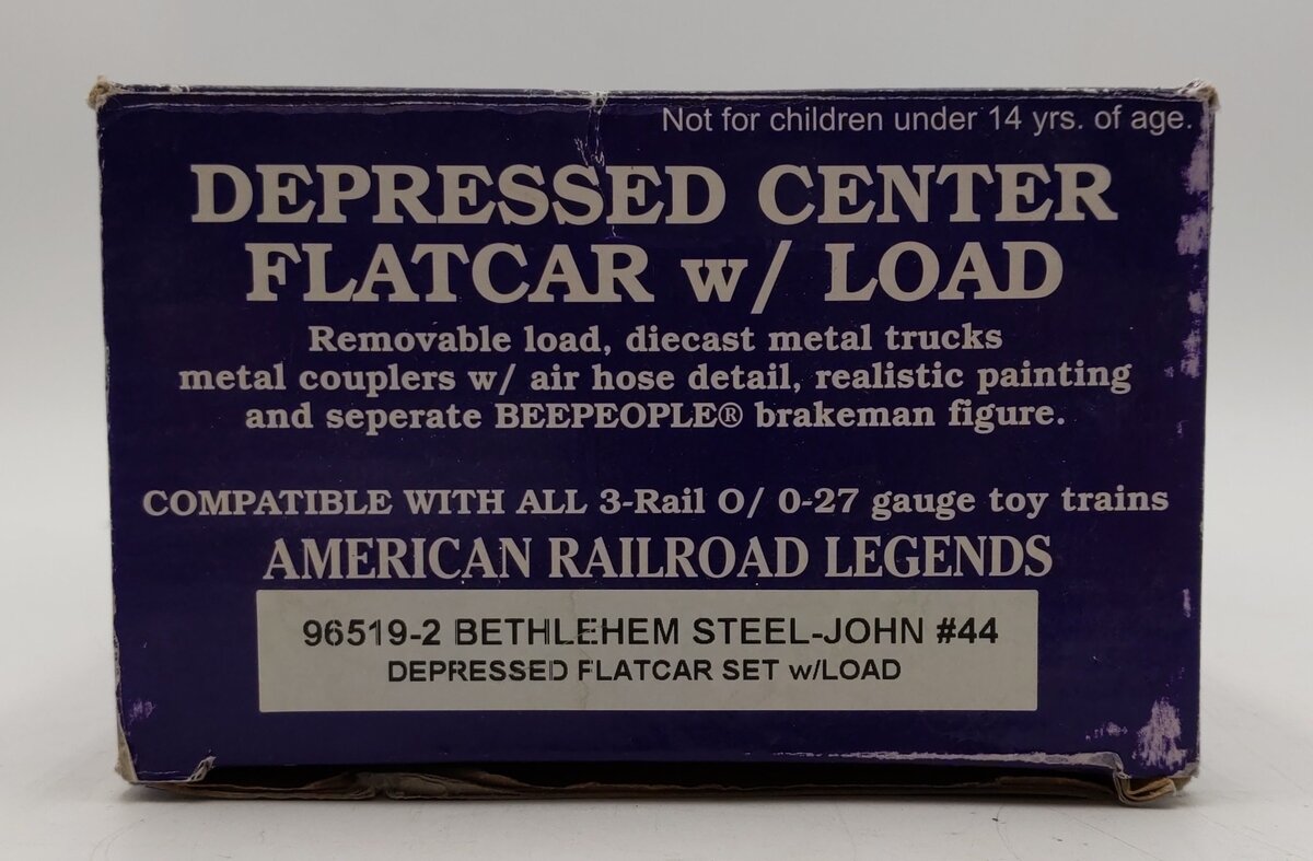 RMT 96519-1 O Gauge Bethlehem Steel-Lack Depressed Flatcar w/Load #44 LN/Box