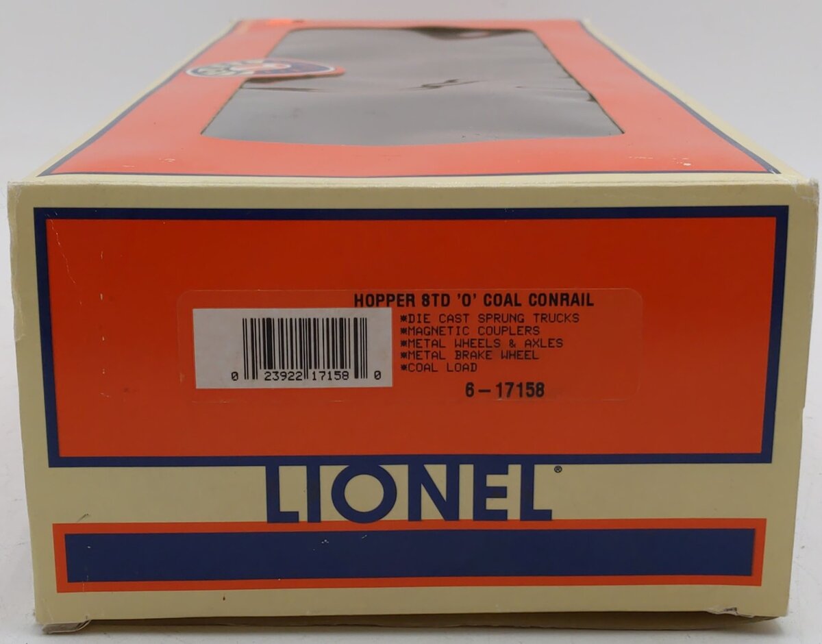 Lionel 6-17158 O Gauge Conrail 3-Bay Ribbed Hopper w/ Coal Load #487739 LN/Box