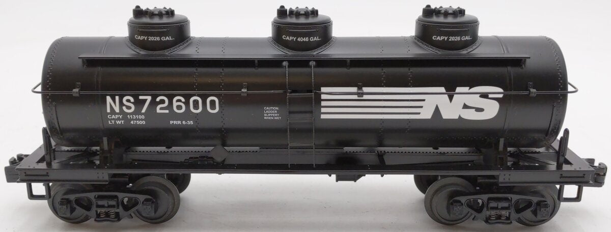 MTH 30-73192 O Gauge Norfolk Southern 3-Dome Tank Car #72600 EX/Box