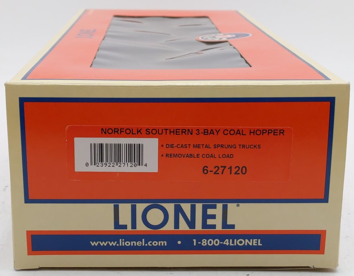 Lionel 6-27120 O Gauge Norfolk Southern 3-Bay Coal Hopper #332175 LN/Box