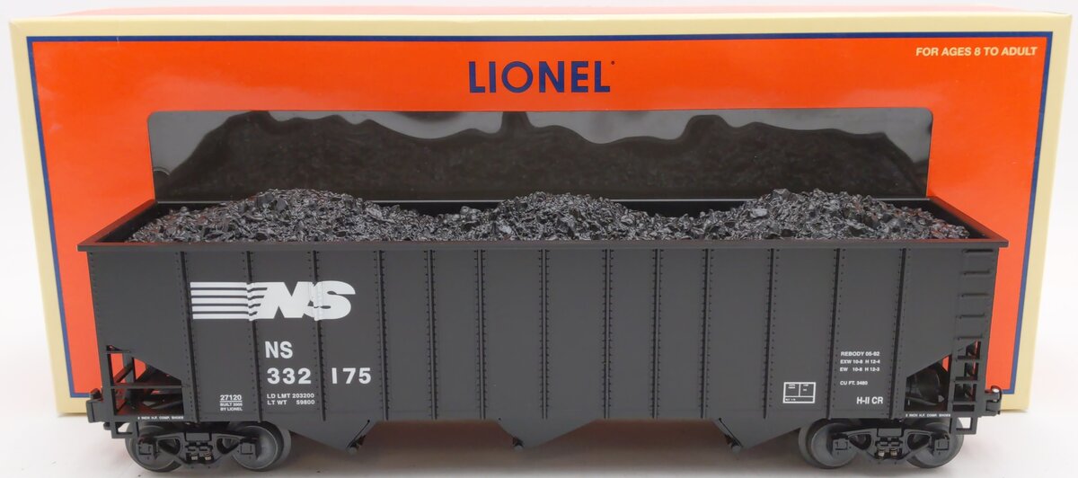 Lionel 6-27120 O Gauge Norfolk Southern 3-Bay Coal Hopper #332175 LN/Box
