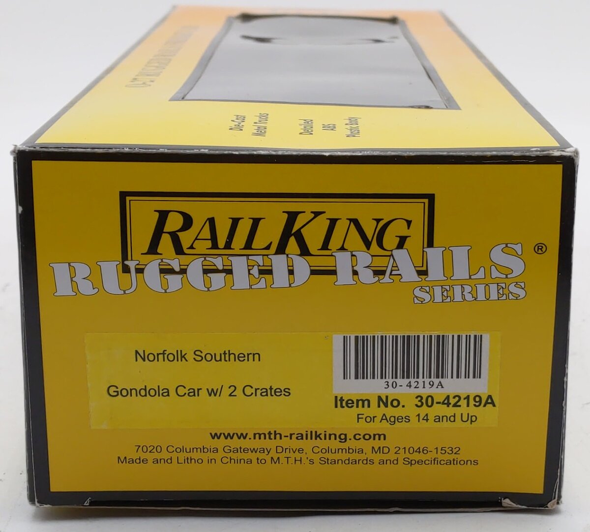 MTH 30-4219A O Gauge Norfolk Southern Gondola w/ 2 Crates #970962 LN/Box