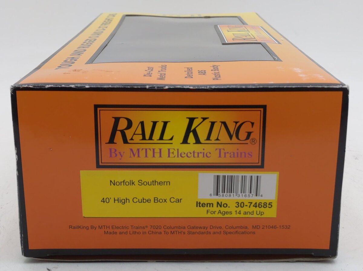 MTH 30-74685 O Gauge Norfolk Southern 40' High Cube Box Car #658265 LN/Box