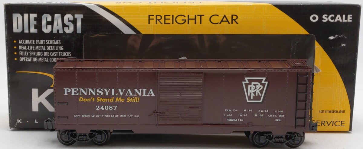 K-Line K751-1892 O Gauge Pennsylvania Die-Cast Boxcar #24087 EX/Box