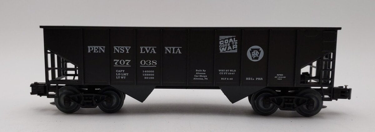 Weaver 707038 O Gauge PRR 2-Bay Ribbed Coal Car #707038 (3 Rail) LN/Box