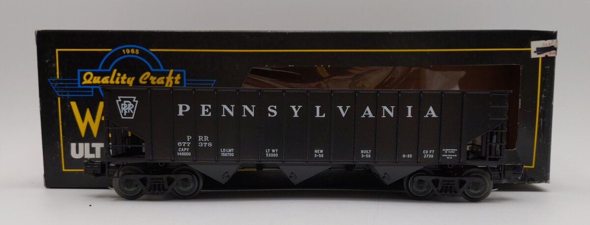 Weaver U2313 O Pennsylvania 3-Rail 3-Bay 70 Ton Coal Car #677378 LN/Box