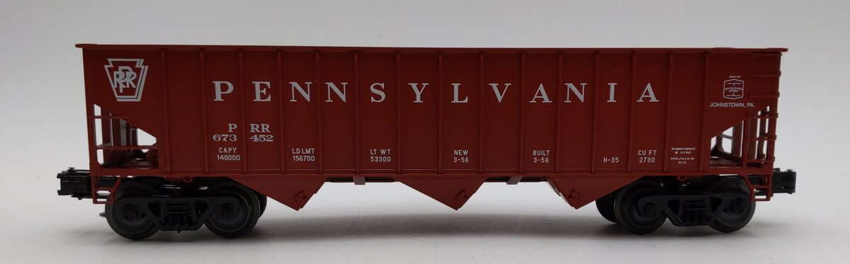Weaver O Scale Pennsylvania Railroad 3 Bay 3 Rail Ribbed Hopper #673452 LN/Box