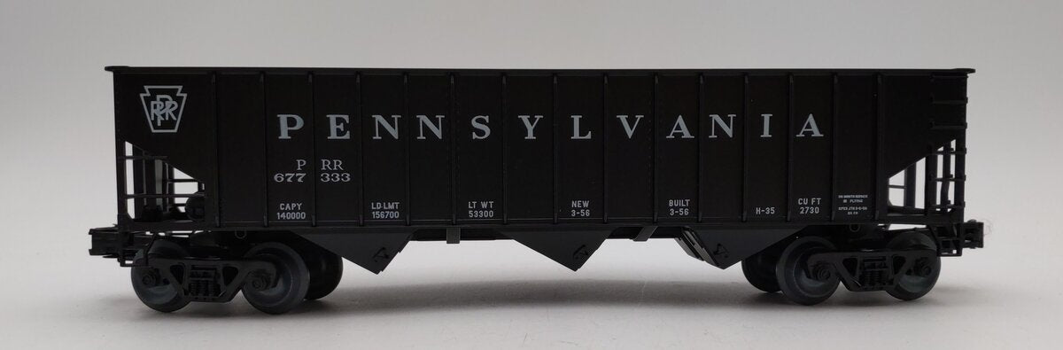 Weaver O Scale 3 Bay 3 Rail Pennsylvania Railroad Coal Car Hopper #677333 LN/Box