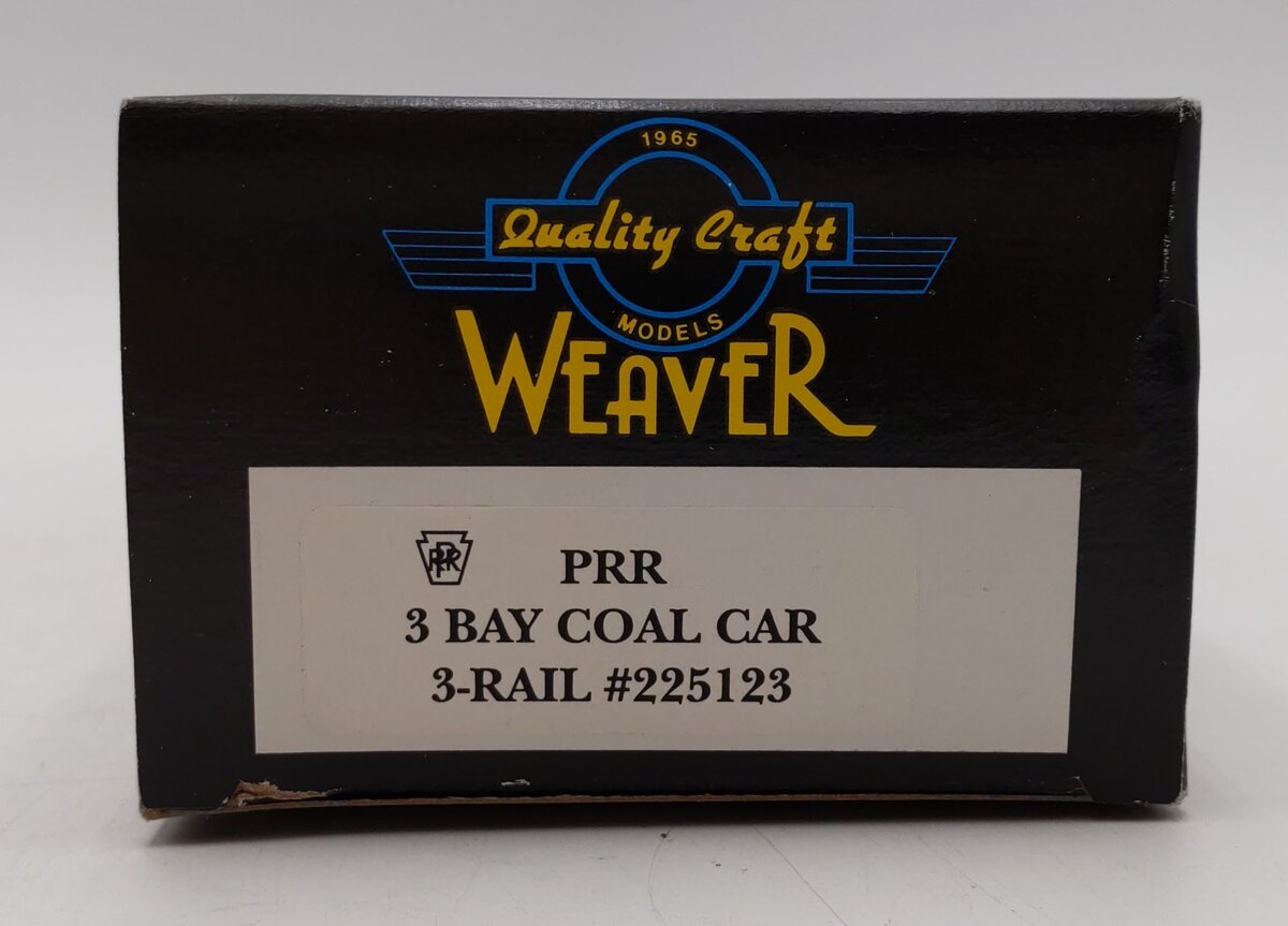 Weaver O Scale PRR 3 Bay 3 Rail Coal Car Hopper #225123 NIB