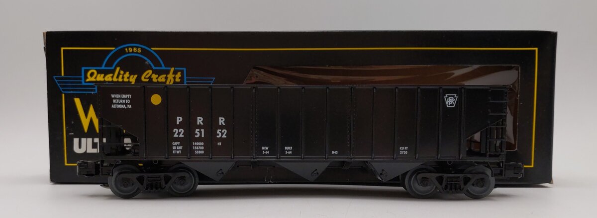 Weaver O Scale PRR 3 Bay 3 Rail Coal Car Hopper #225152 LN/Box