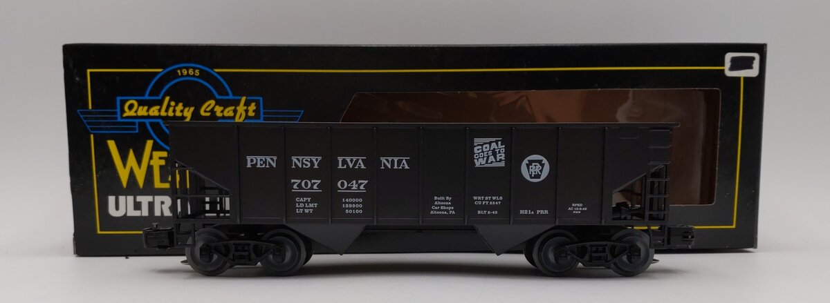 Weaver O Gauge PRR 2-Bay Ribbed Coal Car #707047 (3 Rail) LN/Box