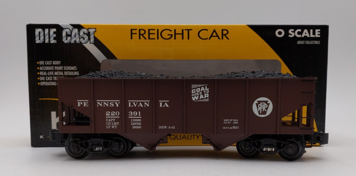 K-Line K6253-1891 Diecast Pennsylvania Ribbed 2-Bay Hopper #220391 LN/Box
