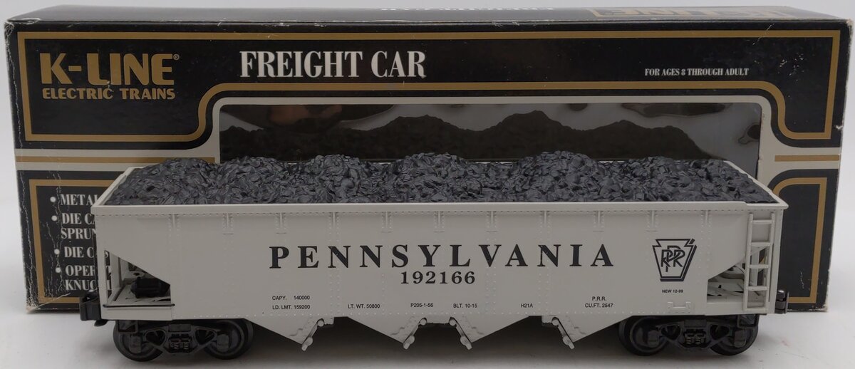 K-Line K623-1896 O Gauge Diecast Pennsylvania Hopper w/Load #192166 LN/Box