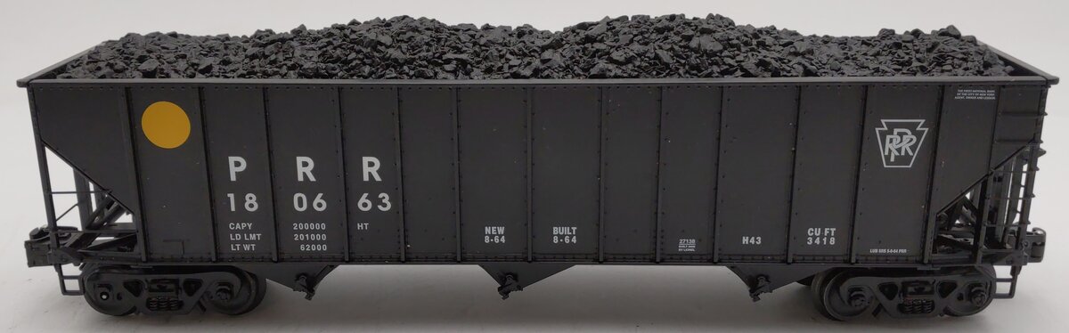 Lionel 6-27138 O Gauge Pennsylvania Railroad 3-Bay Open Hopper #180663 EX