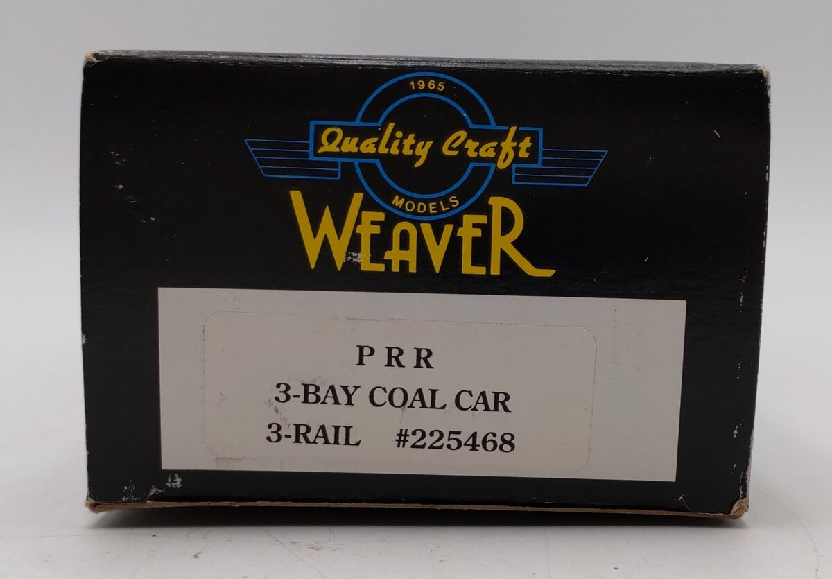 Weaver O Scale PRR 3 Bay 3 Rail Coal Car Hopper #225368 LN/Box