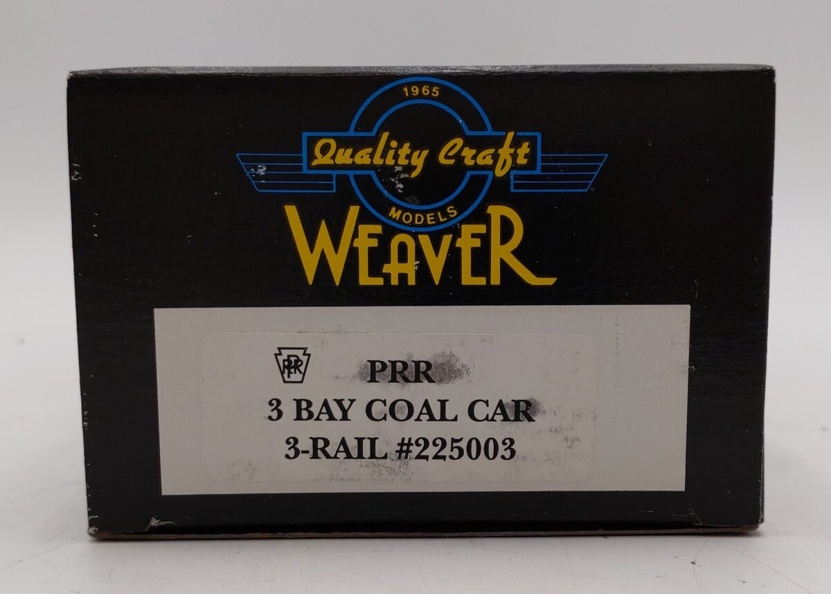 Weaver O Scale PRR 3 Bay 3 Rail Coal Car Hopper #225003 NIB