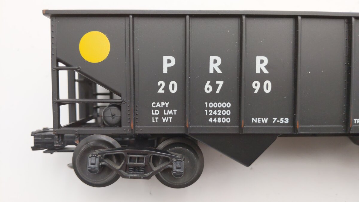 Weaver 206784 O Gauge PRR 2 Bay Ribbed Hopper (3-Rail) EX/Box