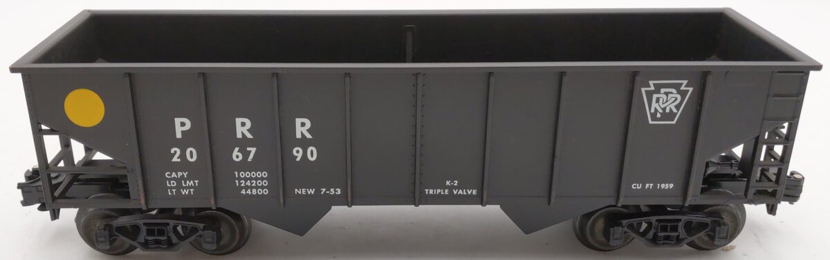 Weaver 206784 O Gauge PRR 2 Bay Ribbed Hopper (3-Rail) EX/Box