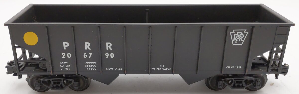Weaver 206784 O Gauge PRR 2 Bay Ribbed Hopper (3-Rail) EX/Box