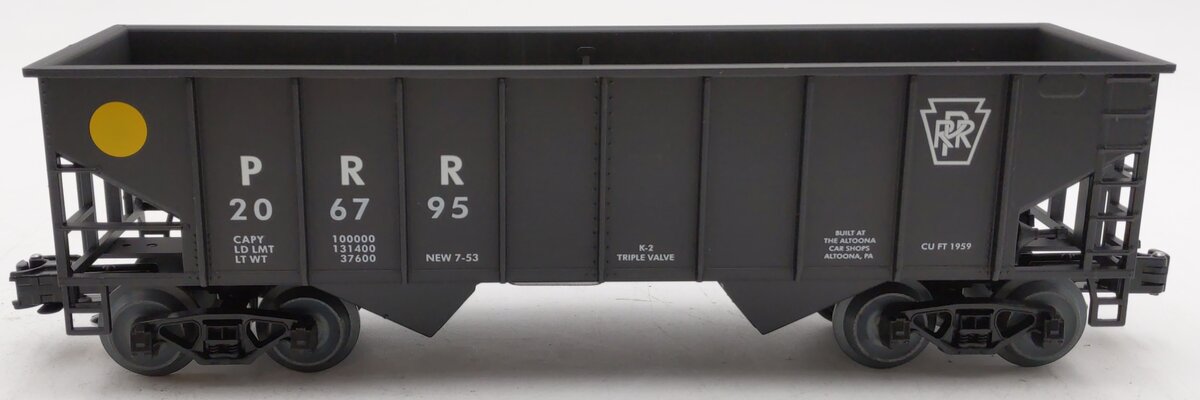 Weaver 206795 O Gauge Pennsylvania Railroad 2 Bay Ribbed Hopper (3-Rail) EX/Box