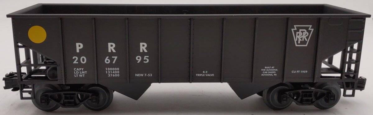 Weaver 206795 O Gauge Pennsylvania Railroad 2 Bay Ribbed Hopper (3-Rail) EX/Box