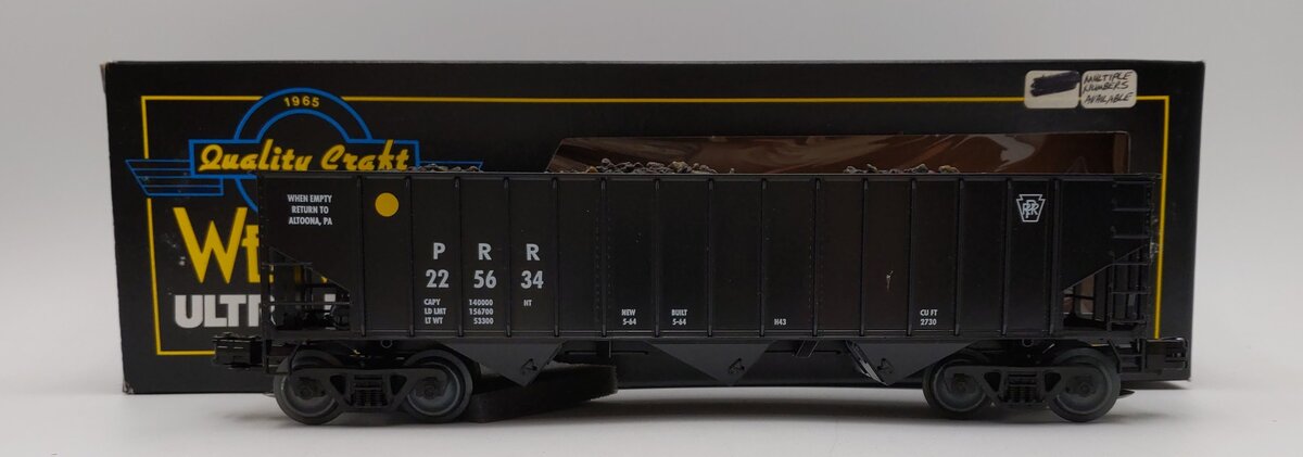 Weaver O Scale PRR 3 Bay 3 Rail Coal Car Hopper #225634 LN/Box