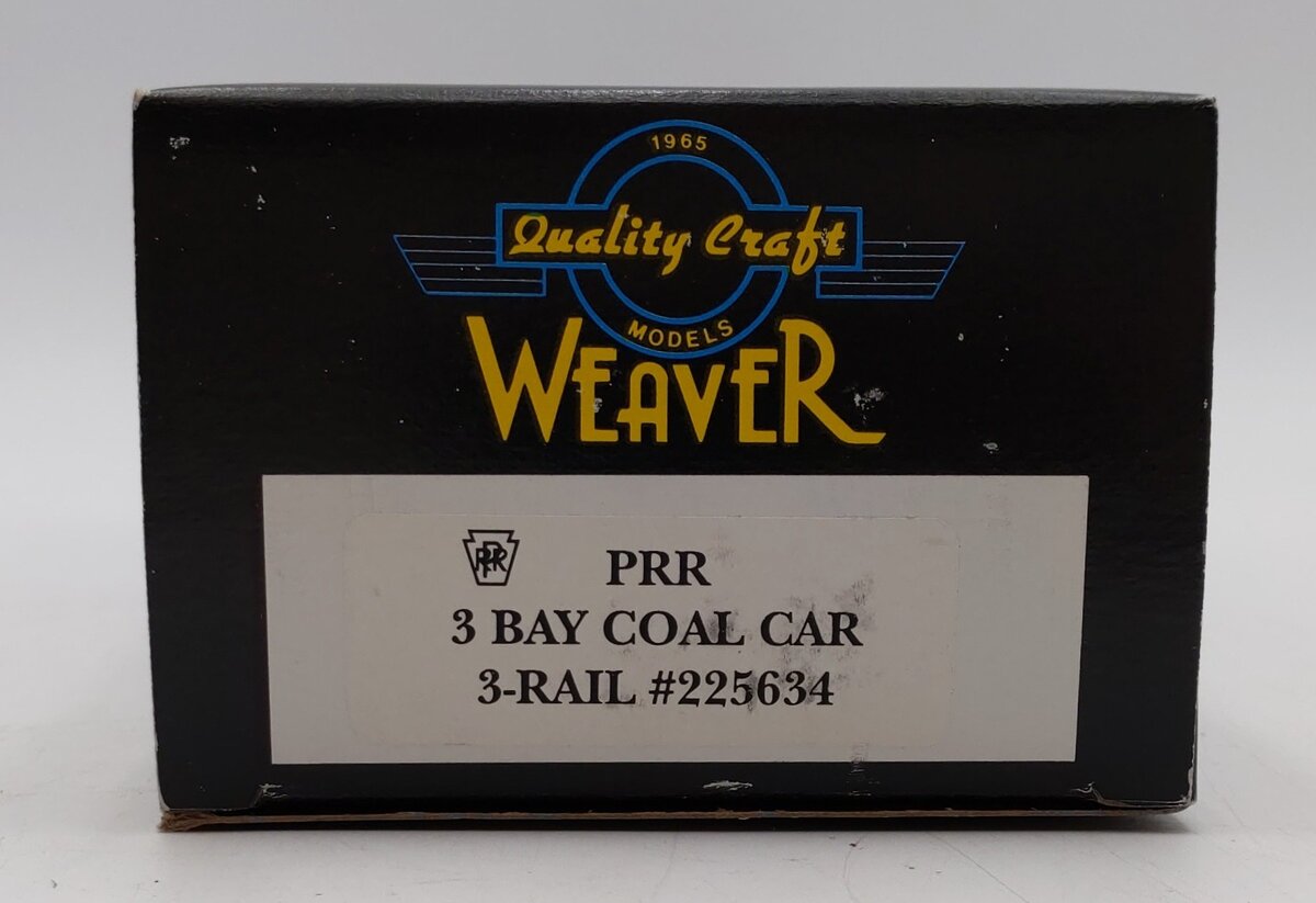 Weaver O Scale PRR 3 Bay 3 Rail Coal Car Hopper #225634 LN/Box