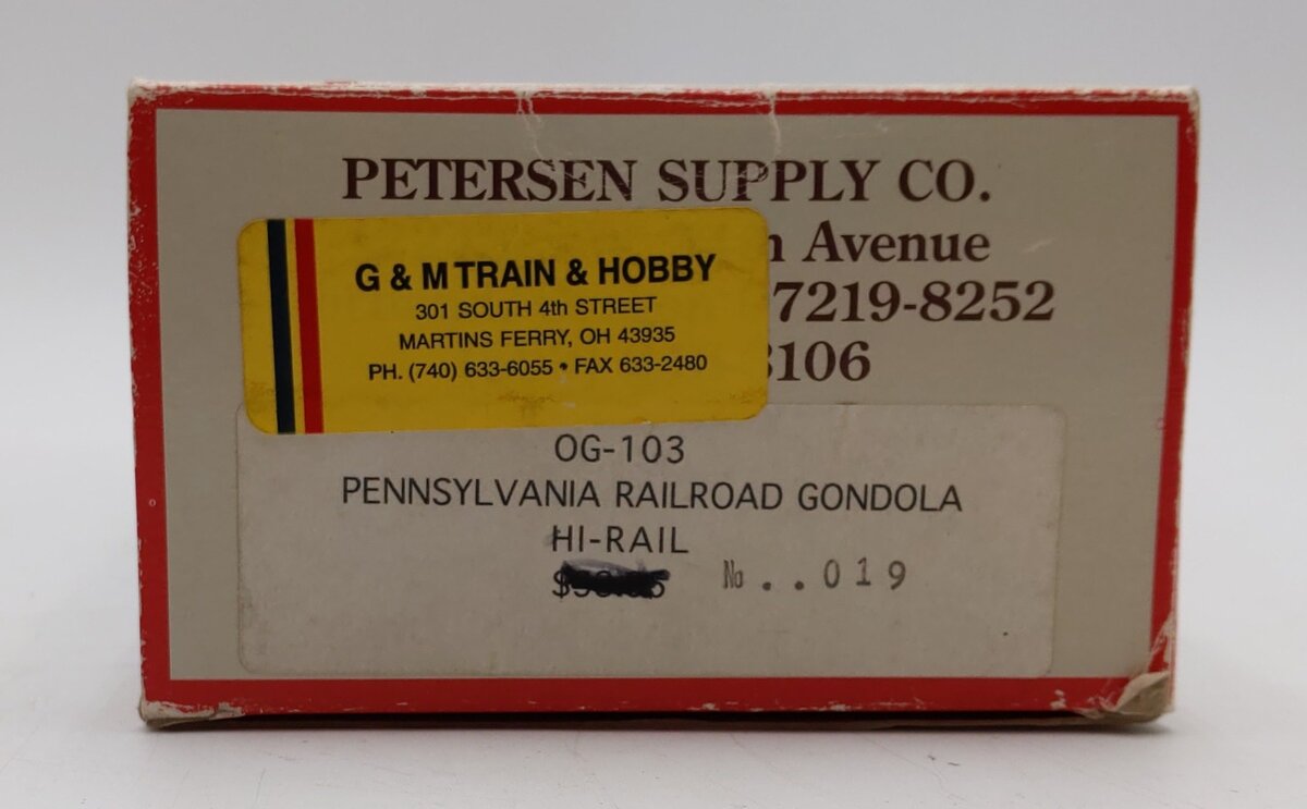 Petersen OG-103 O Gauge Pennsylvania Railroad Gondola #374019 [3-Rail] LN/Box