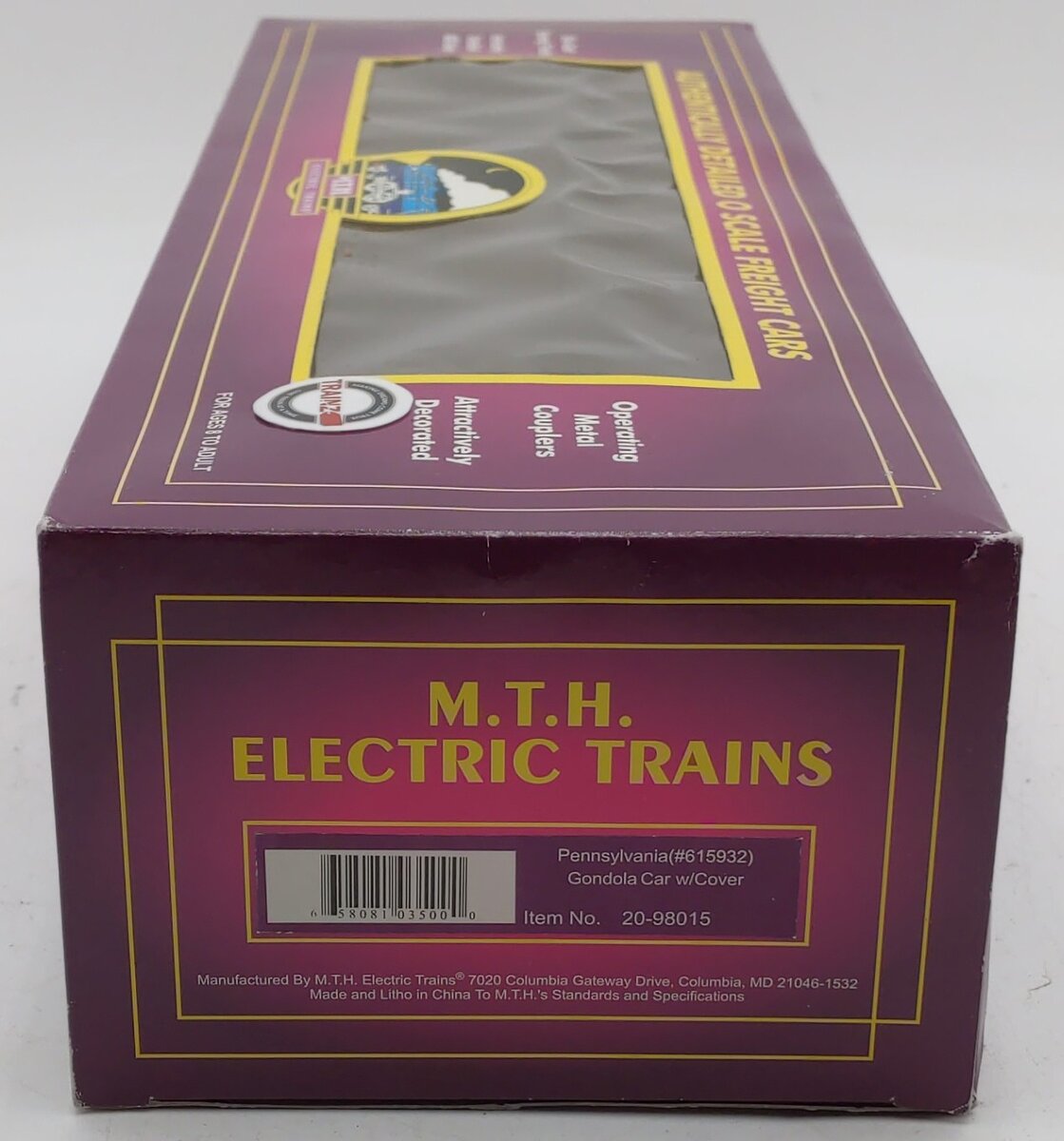 MTH 20-98015 O Gauge PRR Covered Gondola #615932 LN/Box
