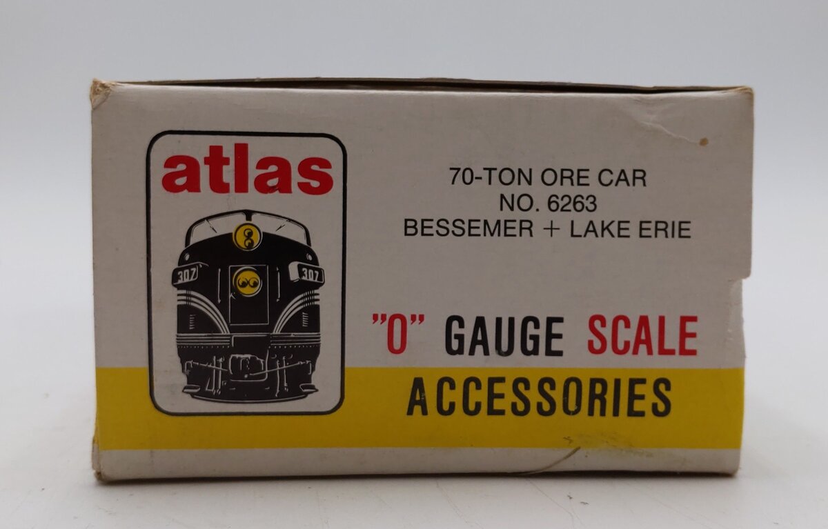 Atlas 6263 O Scale Bessemer & Lake Erie 70-Ton Ore Car #20090 - 2 Rail EX/Box