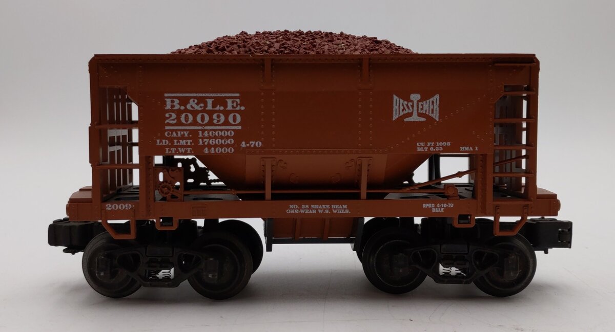 Atlas 6263 O Scale Bessemer & Lake Erie 70-Ton Ore Car #20090 - 2 Rail EX/Box