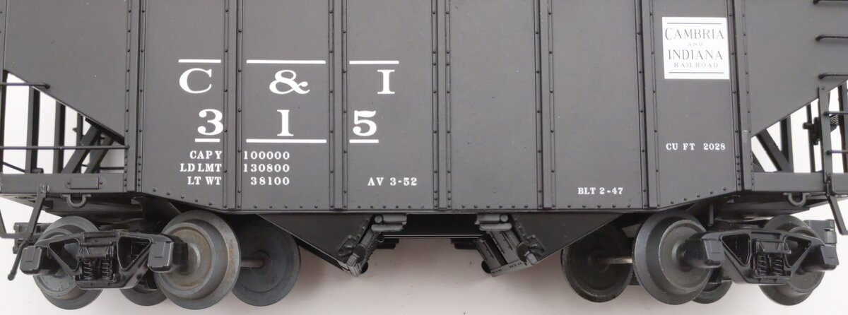 Atlas 6772-1 O Gauge Cambria & Indiana 55 Ton Fishbelly Hopper Car #315 (3 Rail) EX/Box