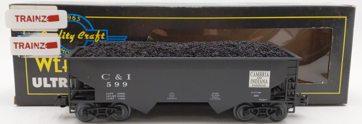 Weaver 599 O Gauge Cambria & Indiana 2 Bay Offset Ore Car LN/Box