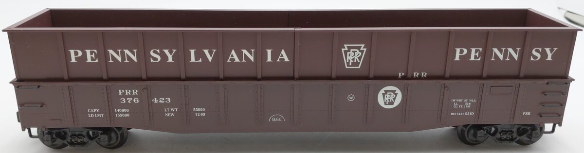 K-Line K652-1892 O Gauge Diecast PRR Wood Chip Gondola w/ Load #376423 LN/Box
