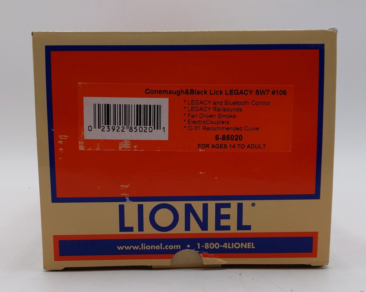 Lionel 6-85020 Conemaugh & Black Lick Legacy SW7 Diesel Locomotive #106 LN/Box