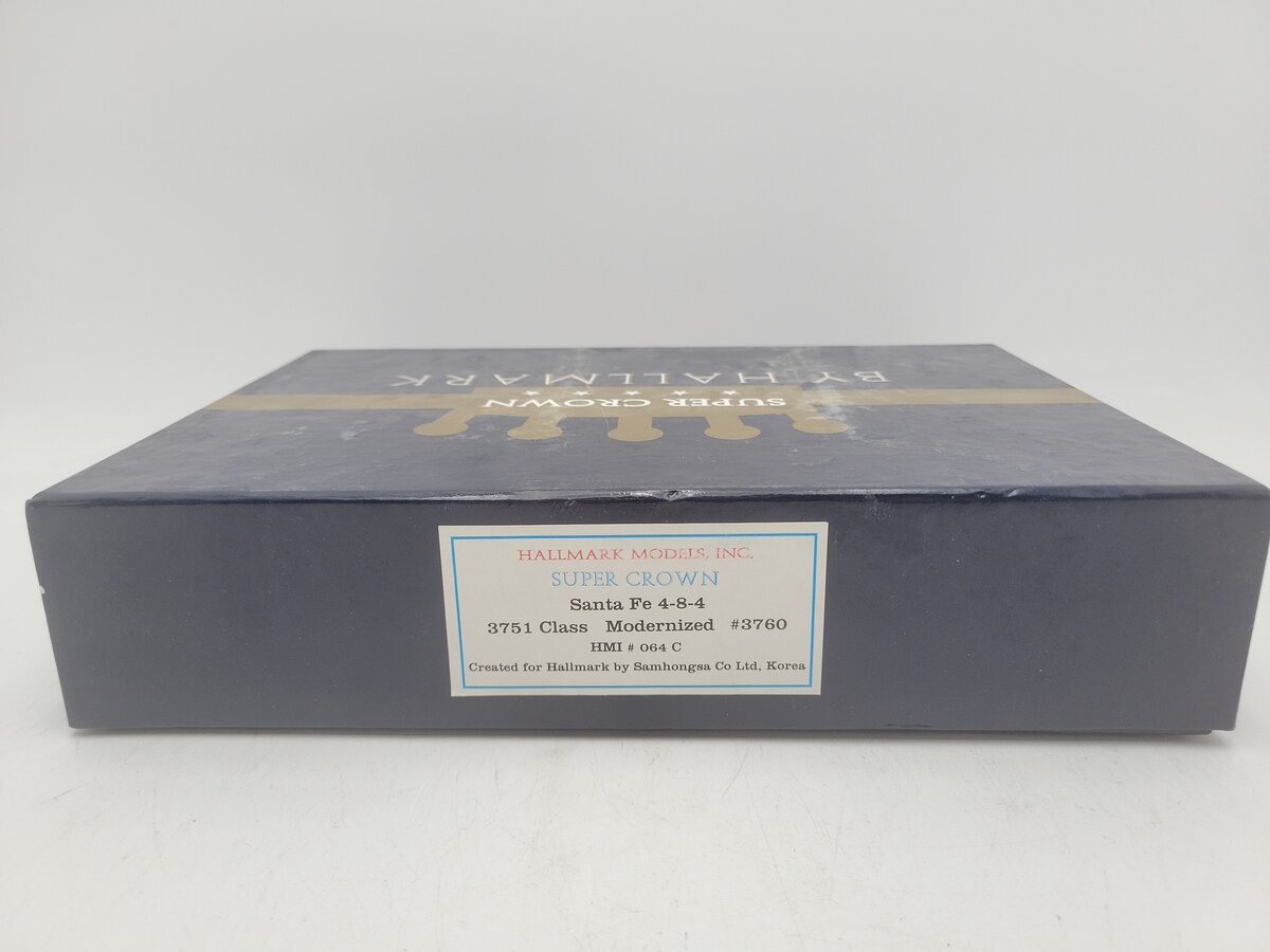 Hallmark 3751 HO Scale BRASS Santa Fe 4-8-4 Super Crown Steam Loco & Tender EX/Box