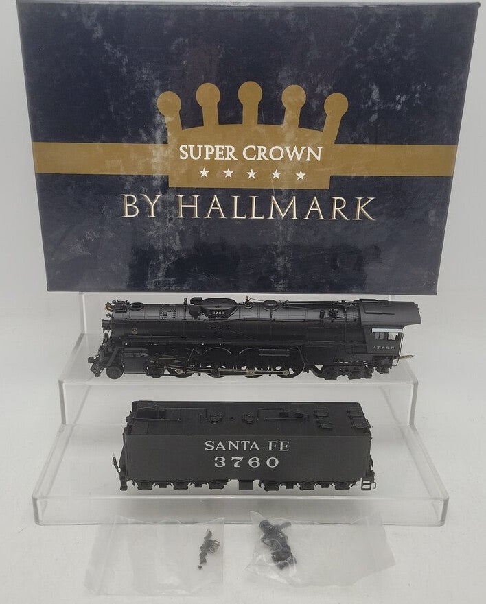 Hallmark 3751 HO Scale BRASS Santa Fe 4-8-4 Super Crown Steam Loco & Tender EX/Box