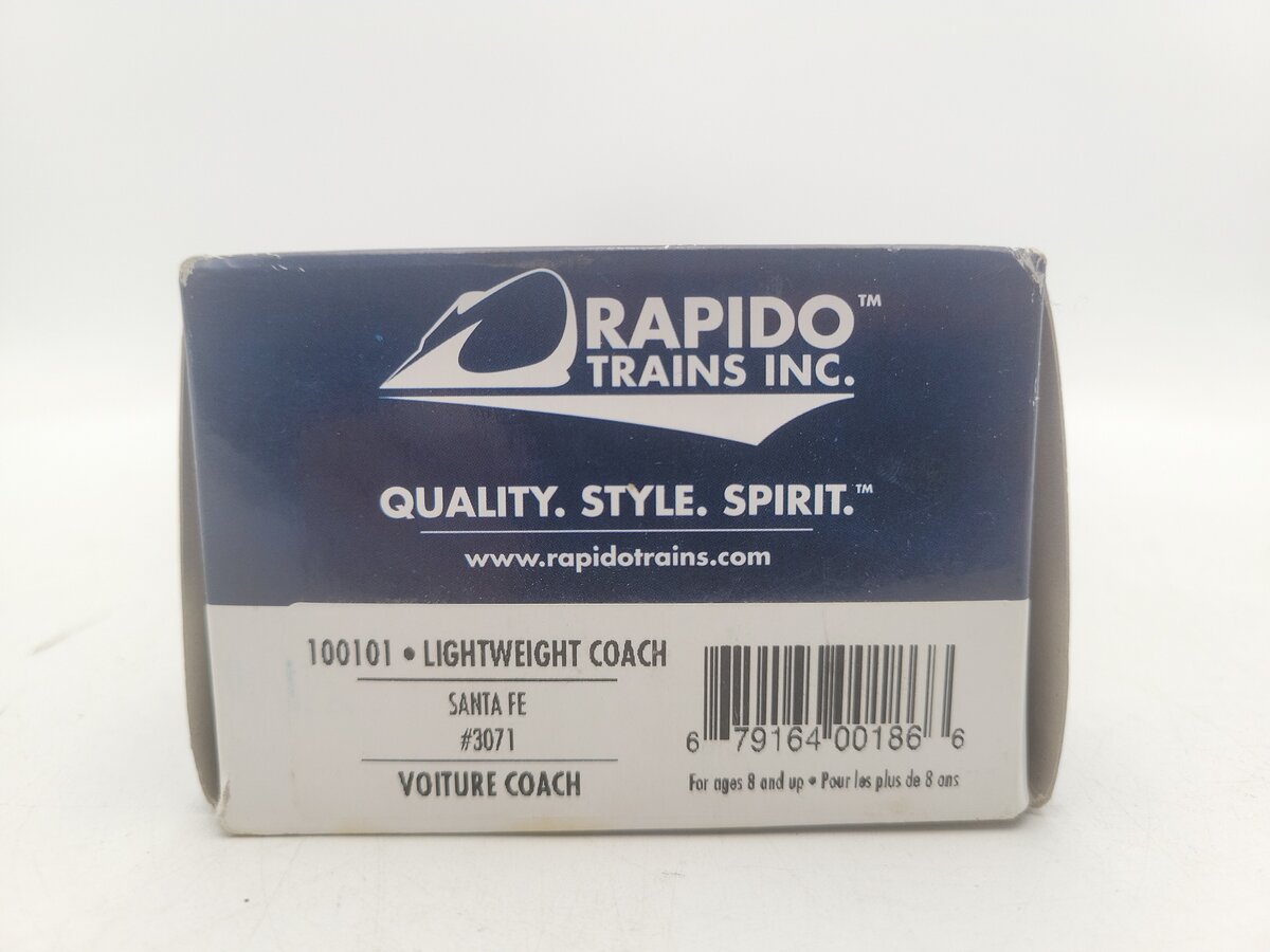 Rapido 100101 HO Scale Santa Fe Lightweight Voiture Coach #3071 EX/Box