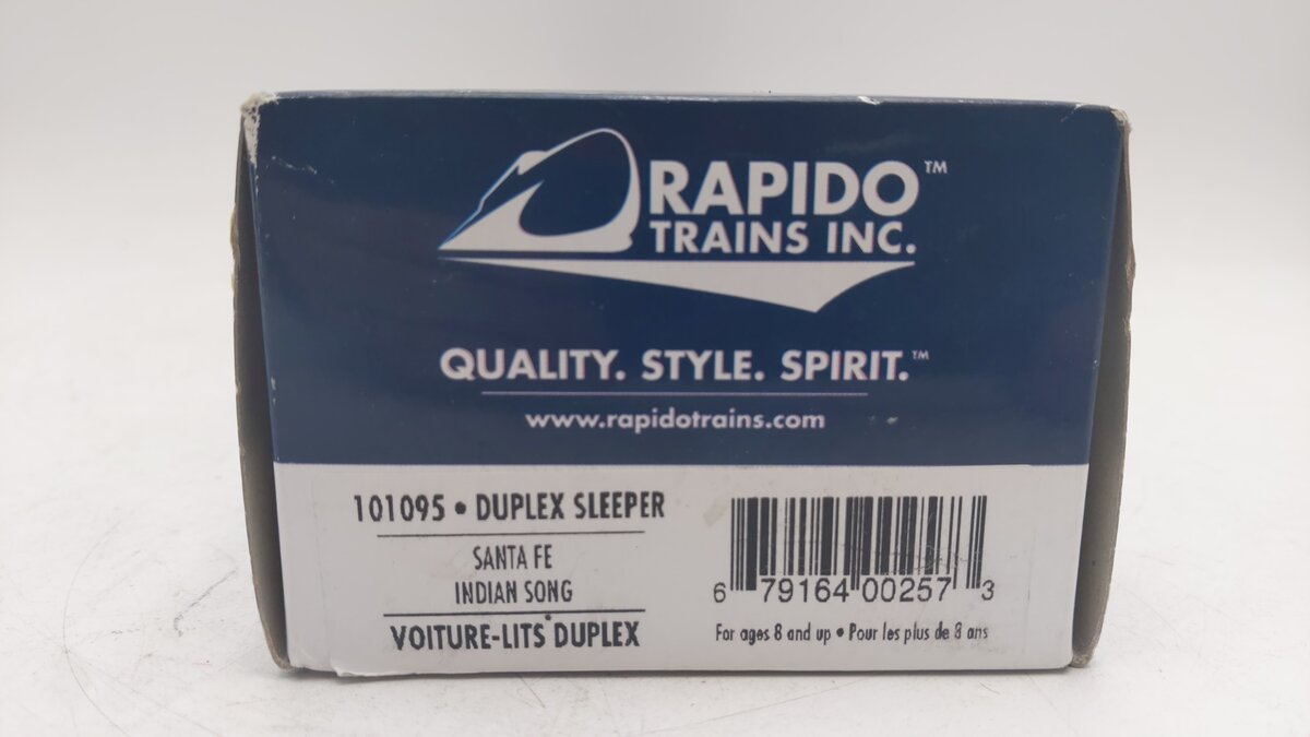 Rapido Trains 101095 HO Scale Santa Fe "Indian Song" Sleeper Passenger Car EX/Box