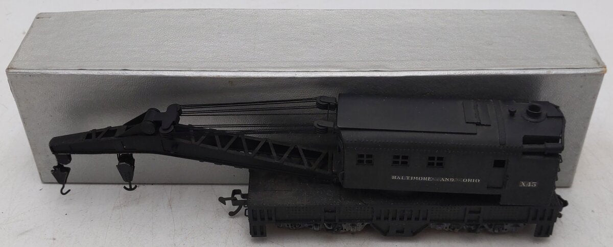 Tenshodo 116 HO Scale BRASS Baltimore & Ohio Wreck Crane #X45 EX/Box