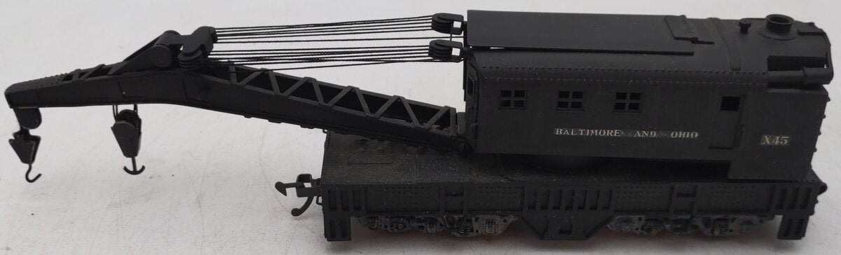 Tenshodo 116 HO Scale BRASS Baltimore & Ohio Wreck Crane #X45 EX/Box