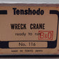 Tenshodo 116 HO Scale BRASS Baltimore & Ohio Wreck Crane #X45 EX/Box