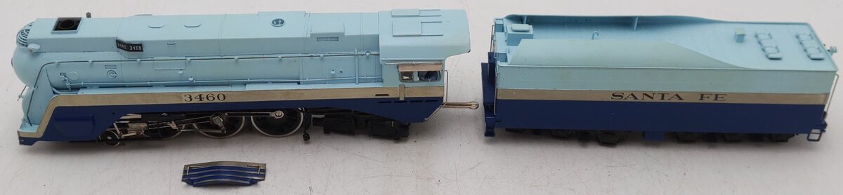 Tenshodo 163 HO Scale BRASS AT&SF Blue Goose Steam Loco & Tender VG/Box