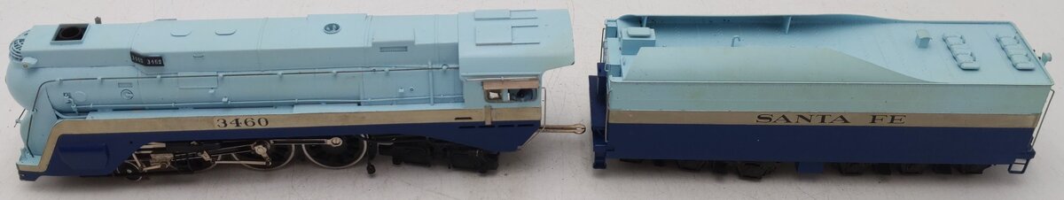 Tenshodo 163 HO Scale BRASS AT&SF Blue Goose Steam Loco & Tender VG/Box