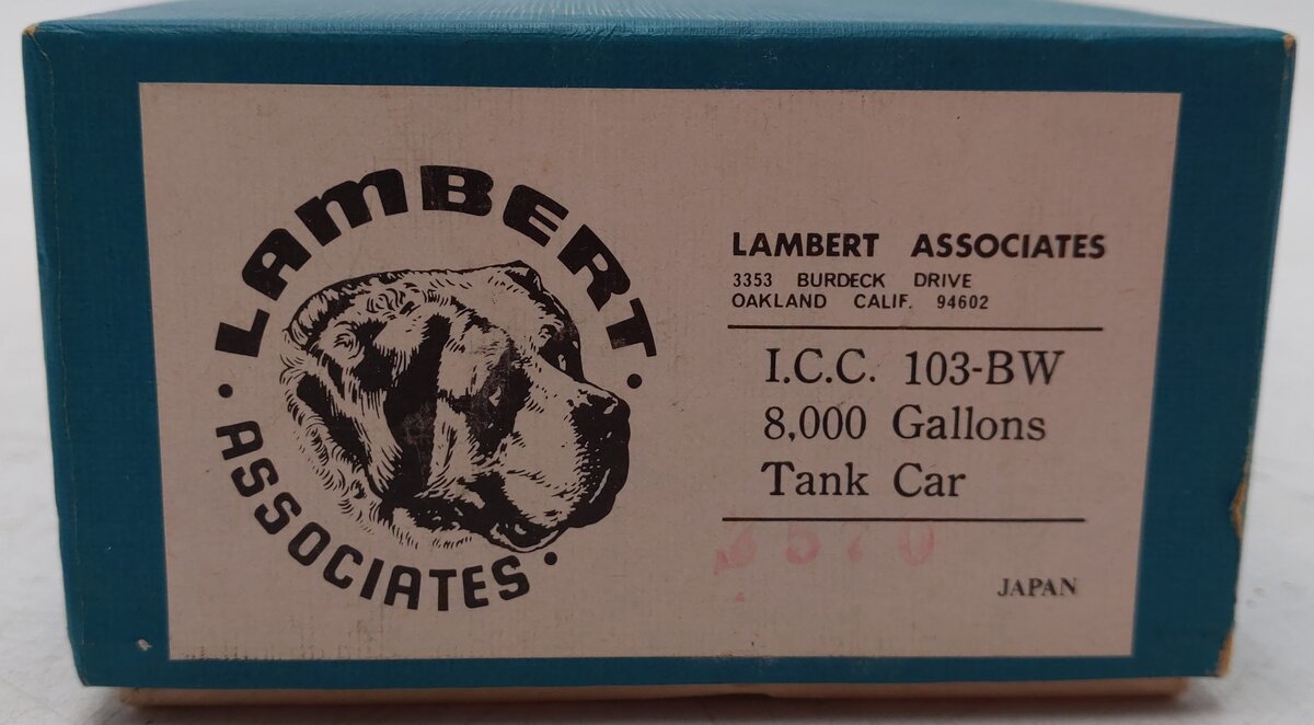 Lambert 7570 BRASS HO Scale Oupont 103-BW 8,000 Gallon Tank Car #16977 EX/Box